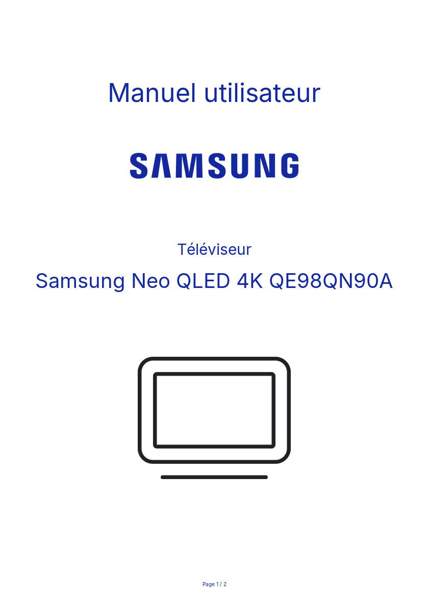 Page n°1 - Manuel utilisateur Samsung Neo QLED 4K QE98QN90A