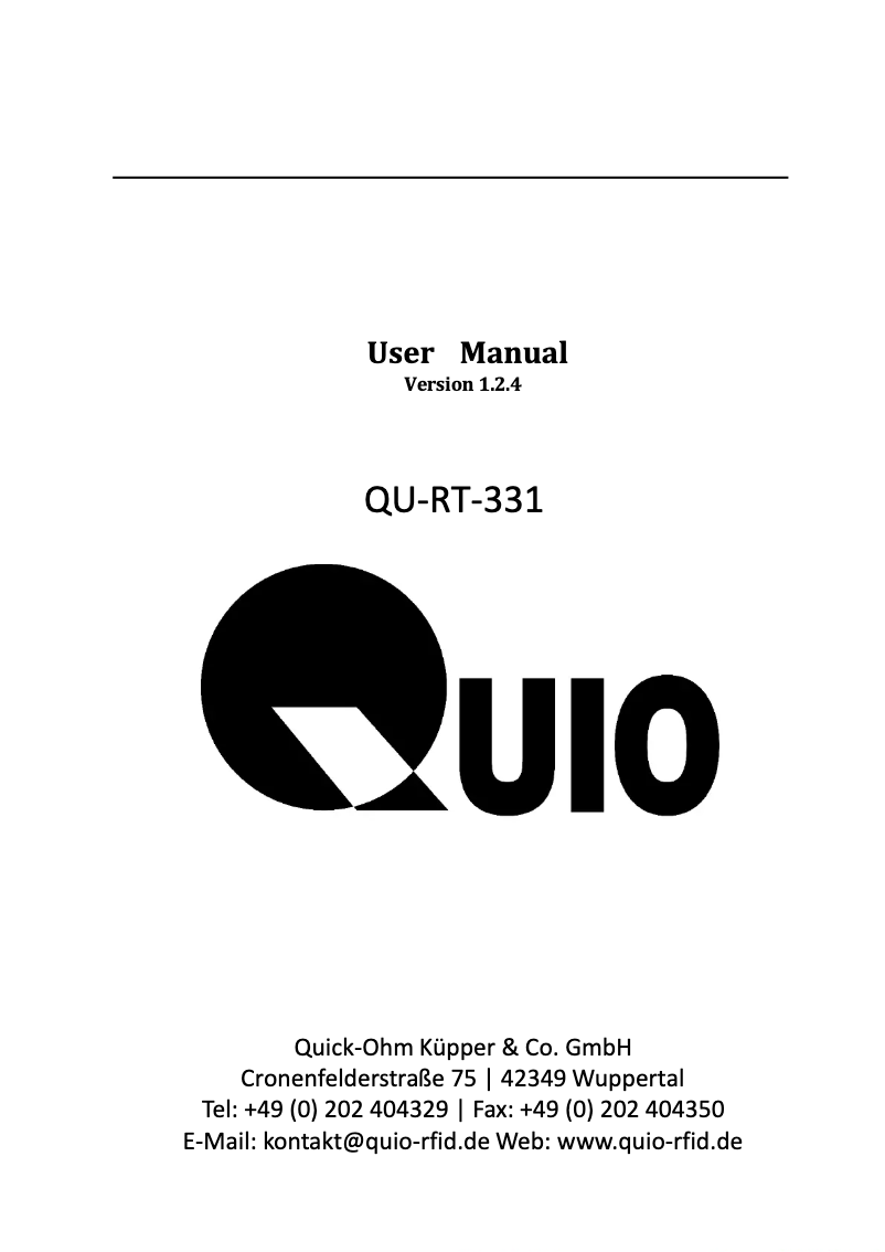 Page 1 de la notice Manuel utilisateur QUIO QU-ER-331
