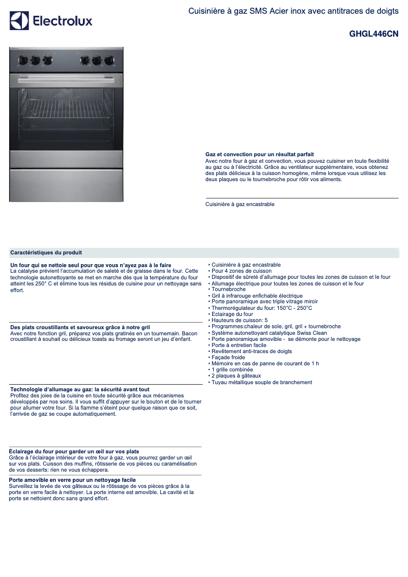 Image de la première page du manuel de l'appareil GHGL446CN