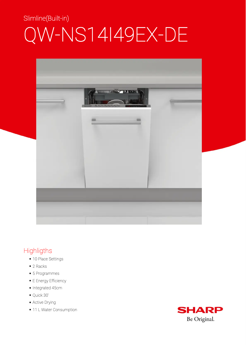 Page n°1 - Fiche technique Sharp QW-NS14I49EX-DE