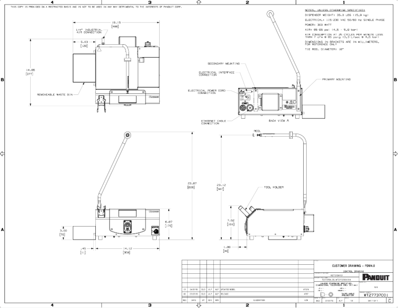 Page n°1 - Dessin technique Panduit PDM4.0