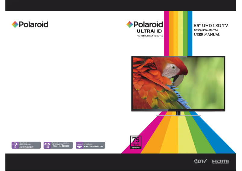 Page 1 de la notice Manuel utilisateur Polaroid DE550M3N4AU-YA4