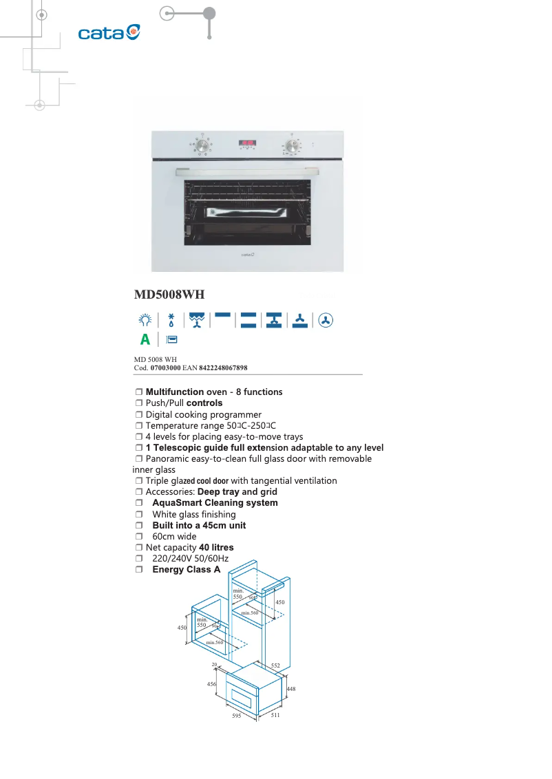 Image de la première page du manuel de l'appareil MD5008WH