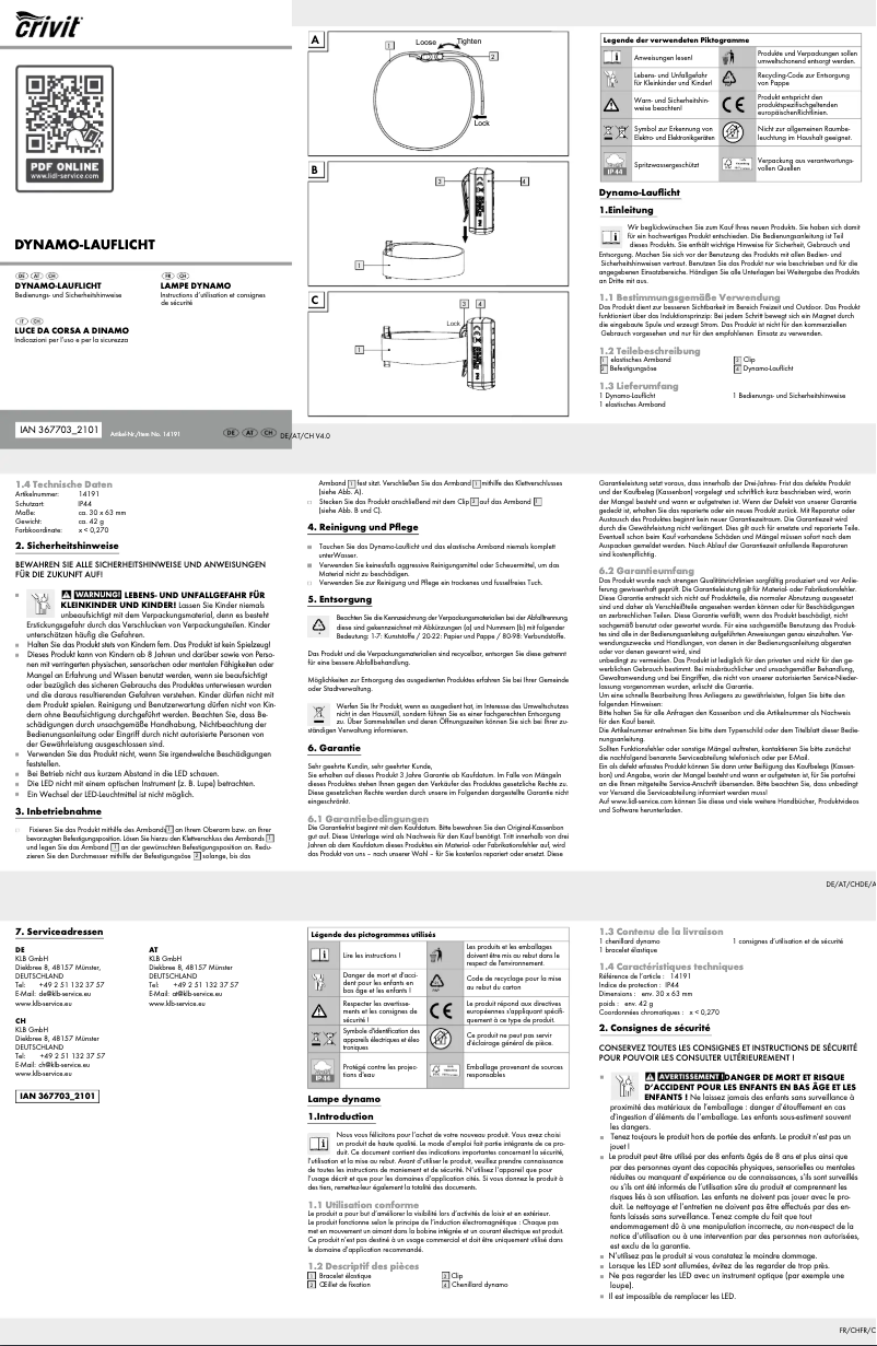 Página 1 del manual Manual de usuario Crivit IAN 367703