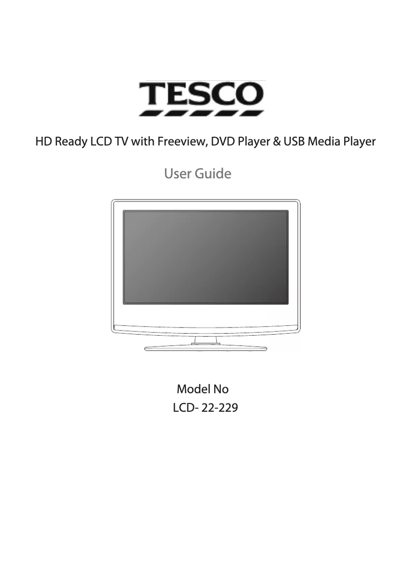 Page n°1 - Manuel utilisateur Tesco LCD22-229