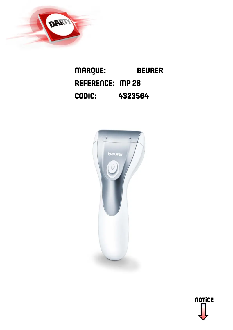 Page n°1 - Manuel utilisateur Beurer MP 26