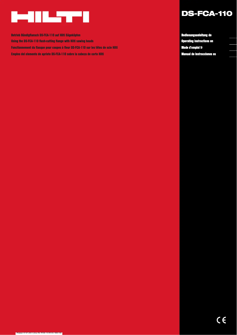 Page n°1 - Manuel utilisateur Hilti DS-FCA-110