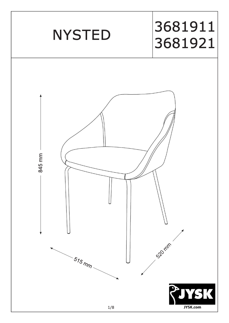Page 1 de la notice Manuel utilisateur JYSK Nysted