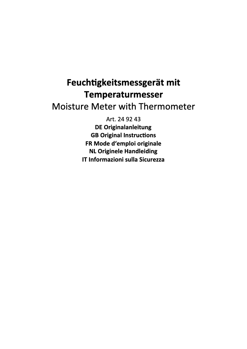 Page 1 de la notice Manuel utilisateur Wetekom 249243