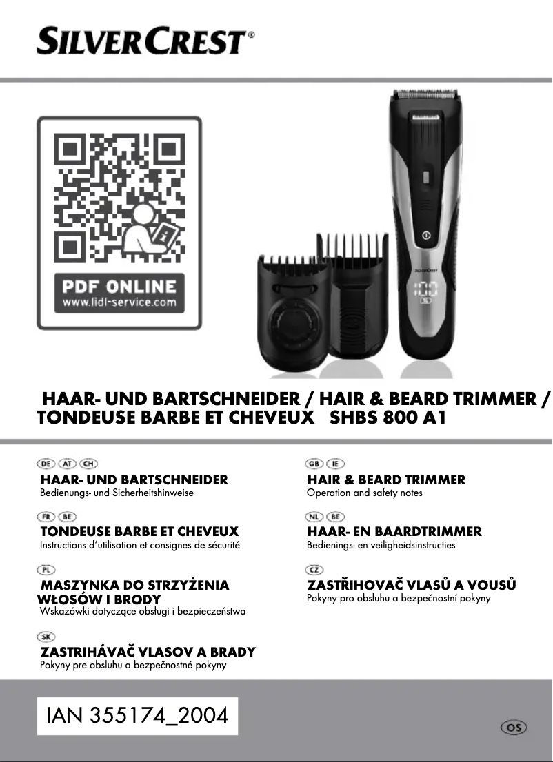 Page n°1 - Manuel utilisateur SilverCrest SHBS 800 A1