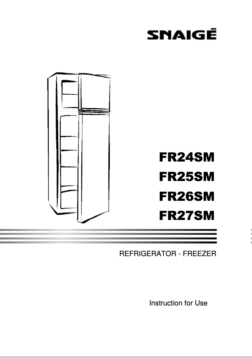 Page n°1 - Manuel utilisateur Snaigė FR27SM-PRR50F310ADS6XSN0X
