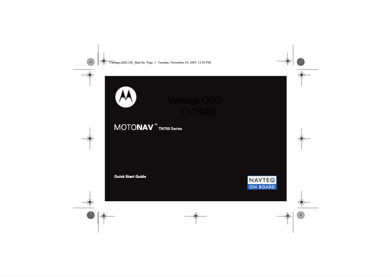 Page n°1 - Manuel utilisateur Motorola MotoNAV TN700