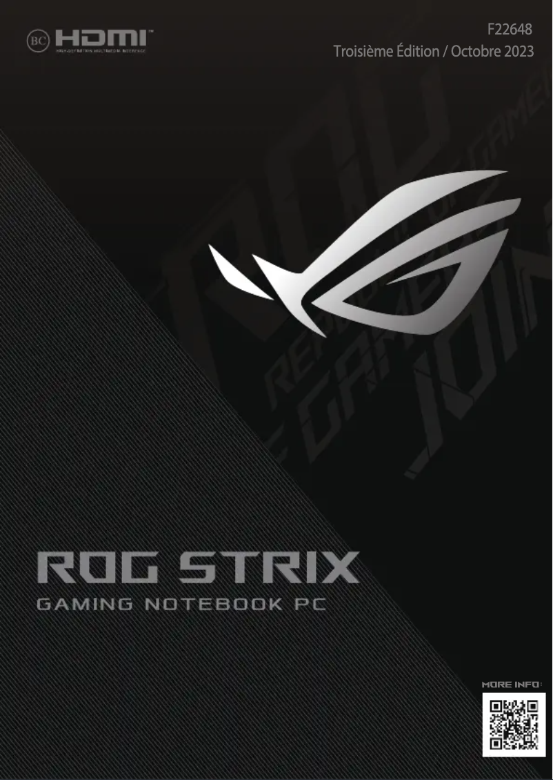 Page 1 de la notice Manuel utilisateur Asus ROG Strix Scar 18