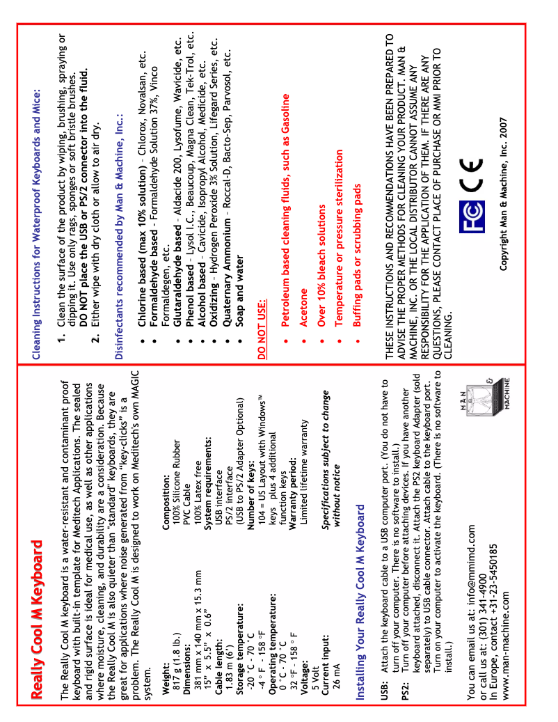 Page n°1 - Manuel utilisateur Man & Machine Really Cool MEDITECH