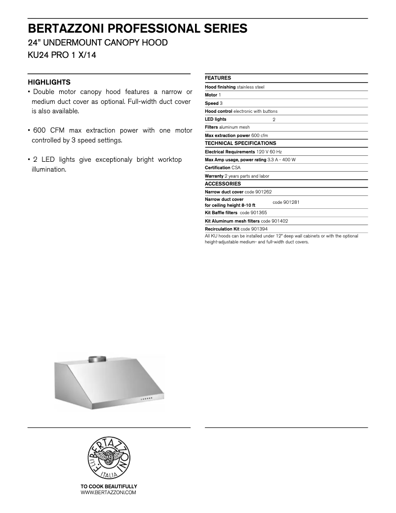 Image de la première page du manuel de l'appareil KU24PRO1X