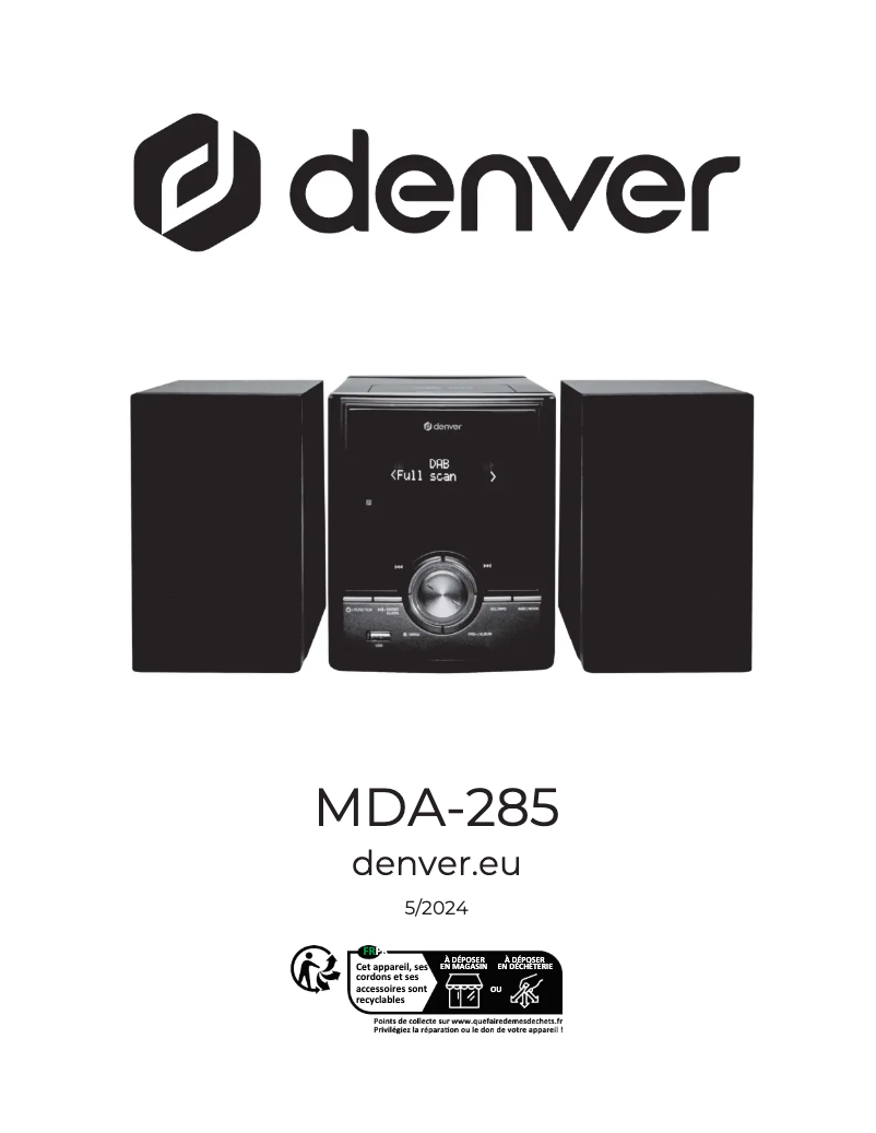Página 1 del manual Manual de usuario Denver MDA-285