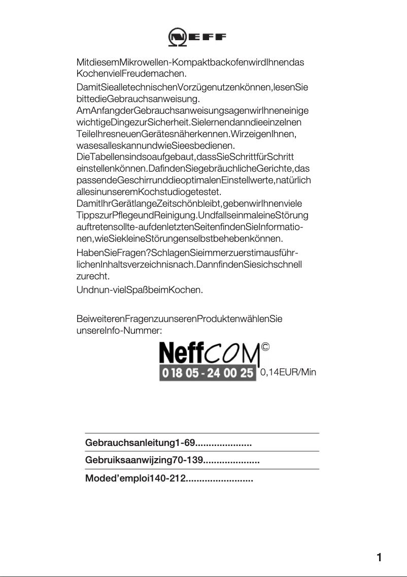 Page n°1 - Manuel utilisateur Neff H5972N0