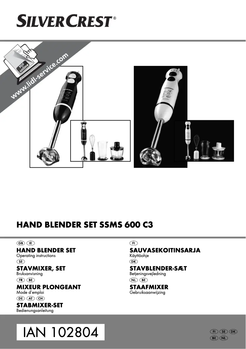 Page 1 de la notice Manuel utilisateur SilverCrest SSMS 600 D1
