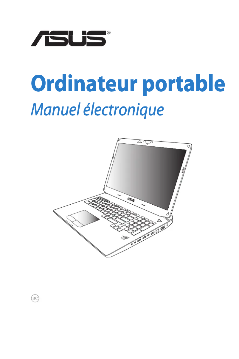 Page 1 de la notice Manuel utilisateur Asus ROG G750JM