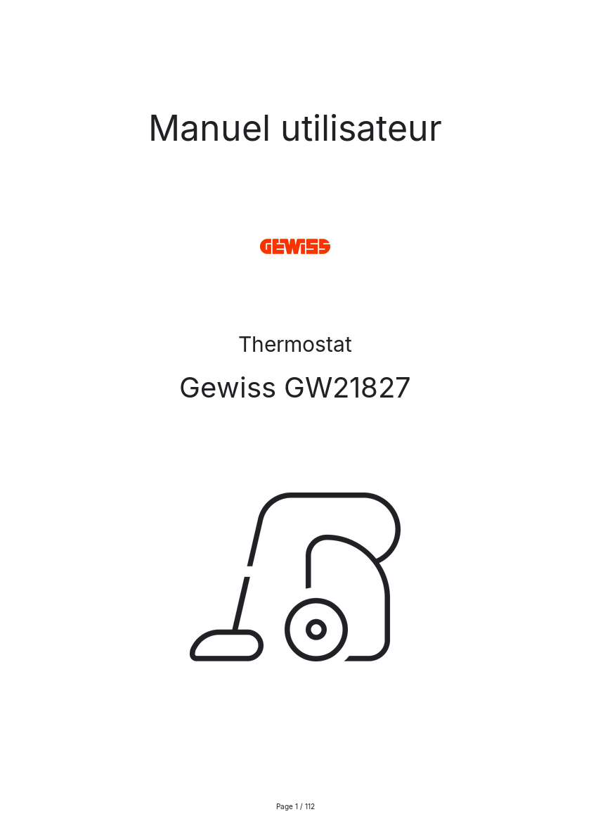 Page 1 de la notice Manuel utilisateur Gewiss GW21827
