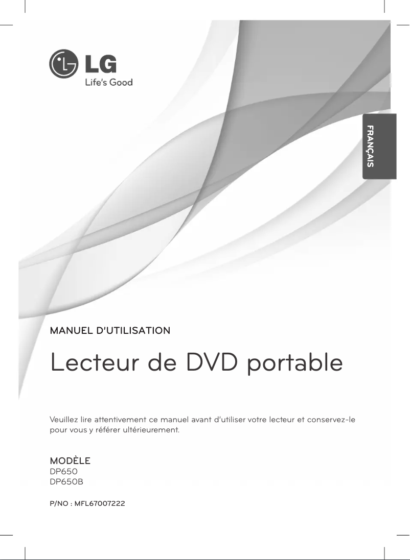 Page 1 de la notice Manuel utilisateur LG DP650