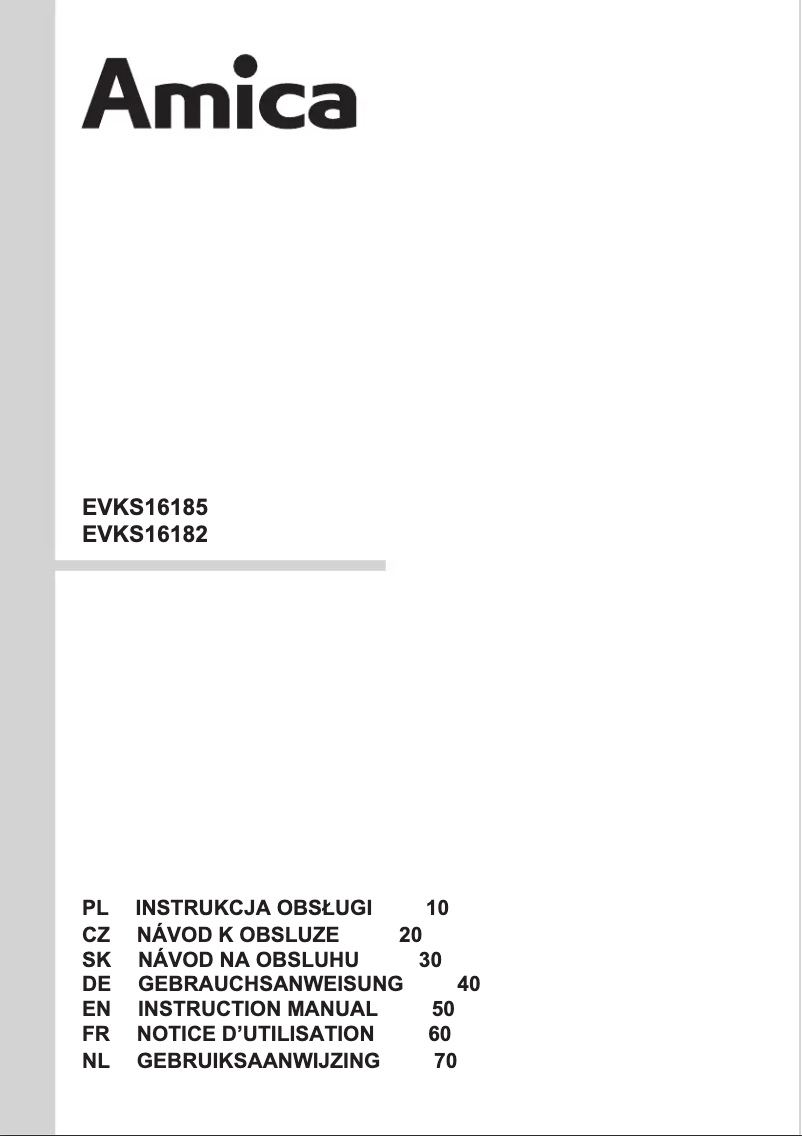 Page n°1 - Manuel utilisateur Amica EVKS16182