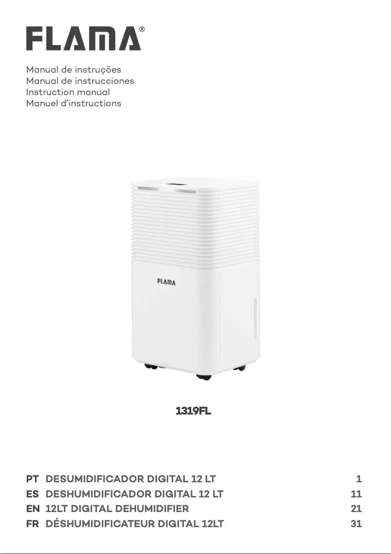 Page 1 de la notice Manuel utilisateur Flama 1319FL