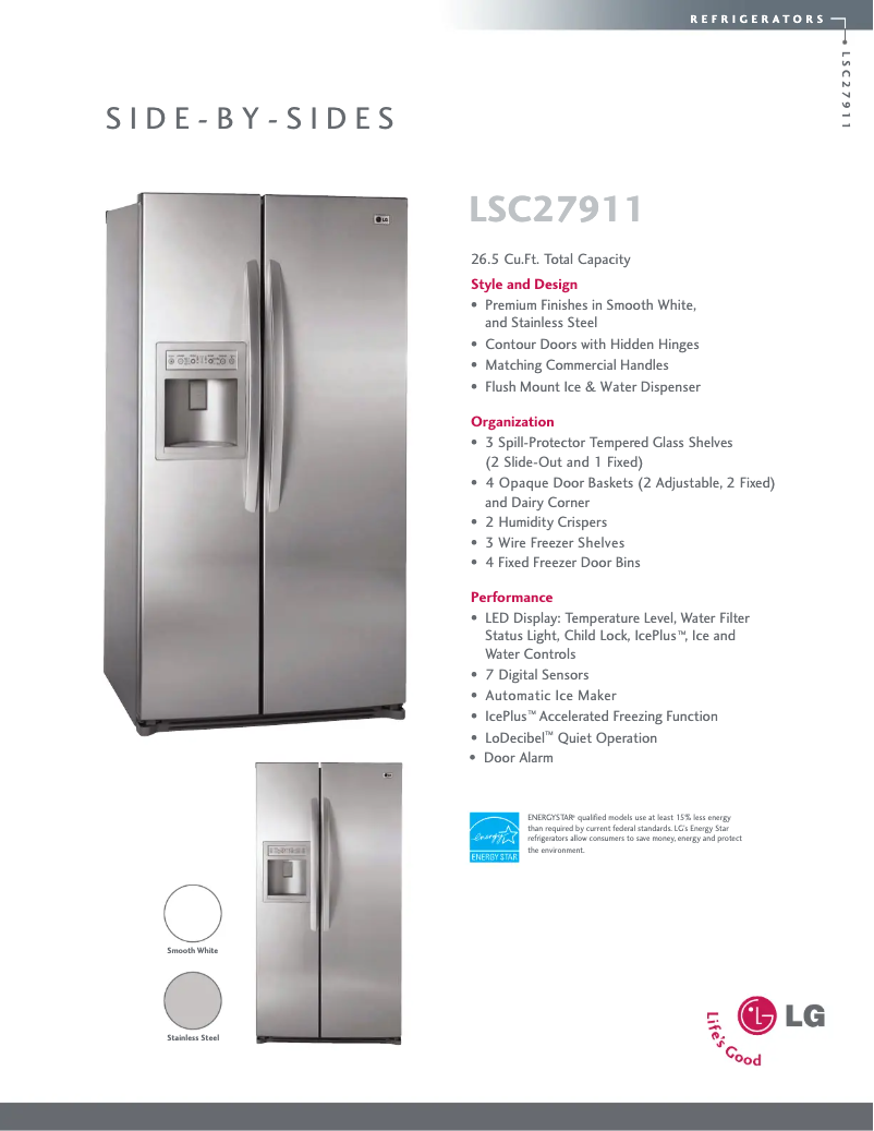 Page 1 de la notice Fiche technique LG LSC27911ST