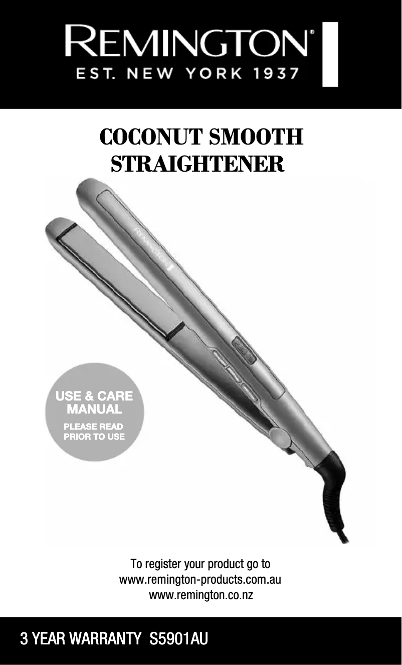 Page 1 de la notice Manuel utilisateur Remington Coconut Smooth S5901AU