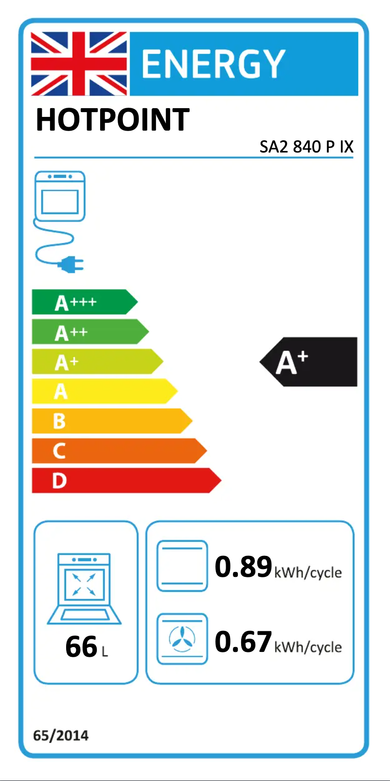 Página 1 del manual Etiqueta energética Hotpoint SA2 840 P IX