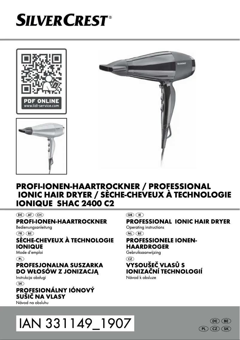 Page 1 de la notice Manuel utilisateur SilverCrest SHAC 2100 B1