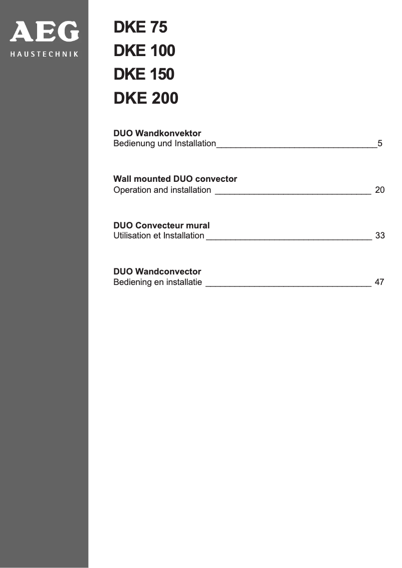 Image de la première page du manuel de l'appareil DKE 200