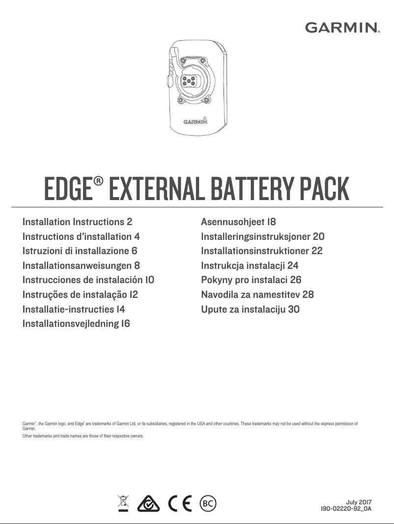 Page n°1 - Manuel utilisateur Garmin Charge Power Pack
