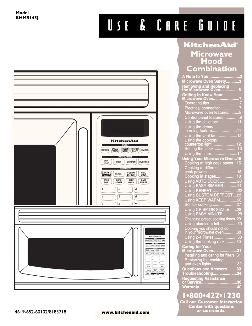 Page n°1 - Manuel utilisateur KitchenAid KHMS145JBT0