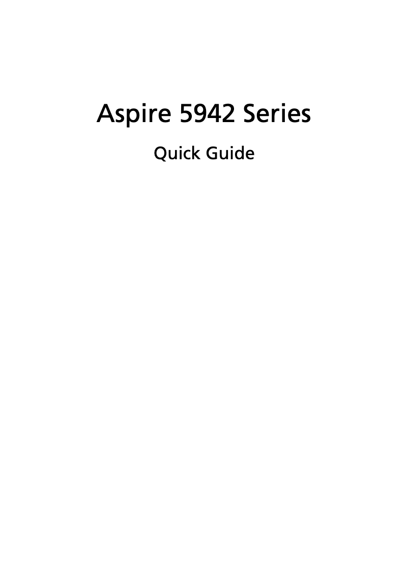 Imagen de la primera página del manual del dispositivo Aspire 5942G