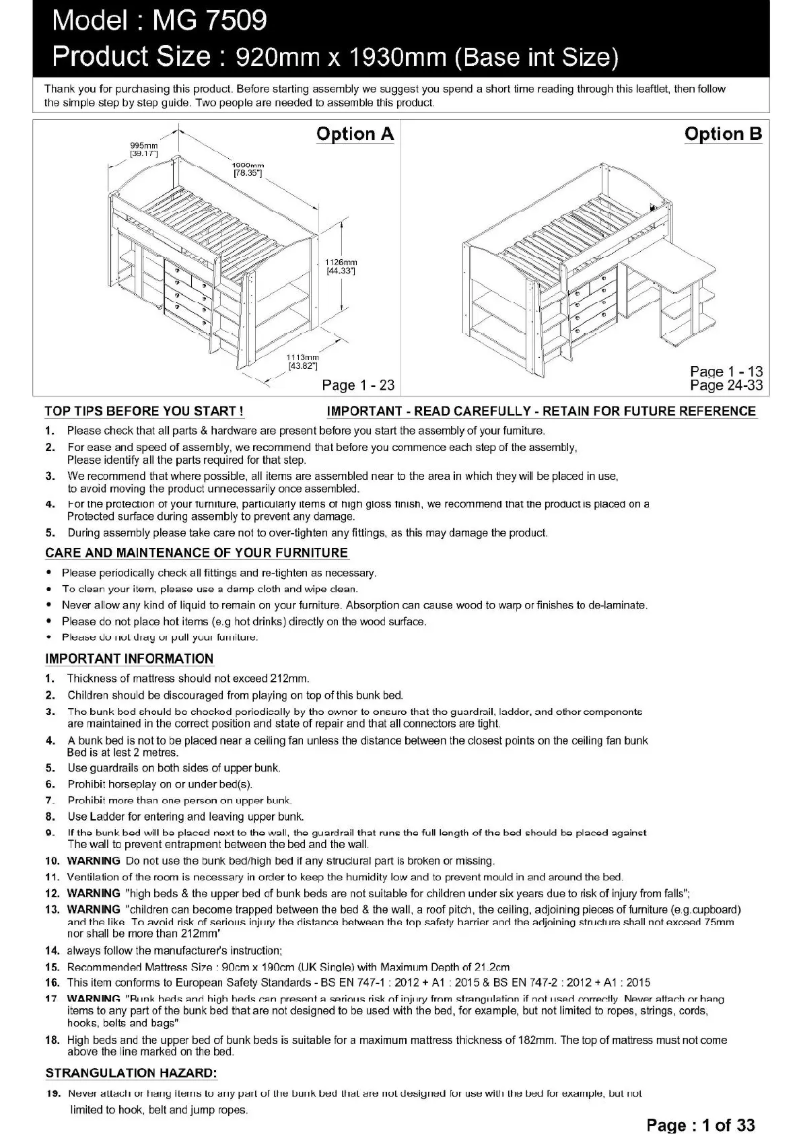 Page n°1 - Manuel utilisateur Flintshire Frankie