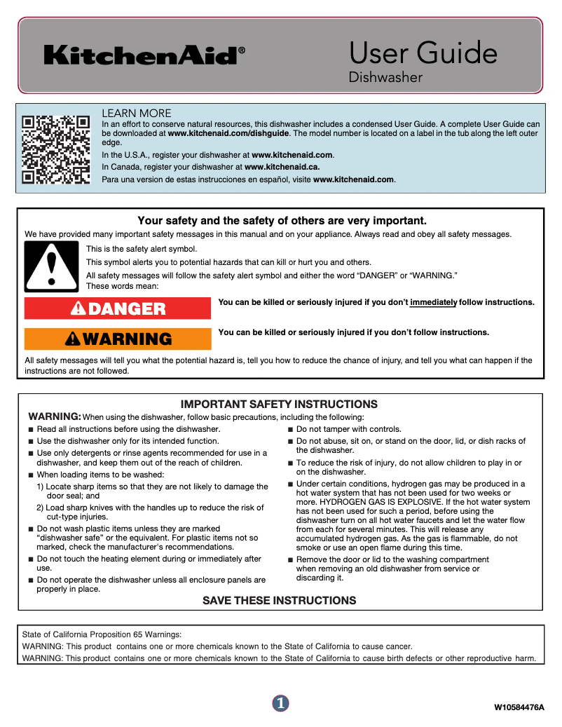 Imagen de la primera página del manual del dispositivo KDTE554CSS