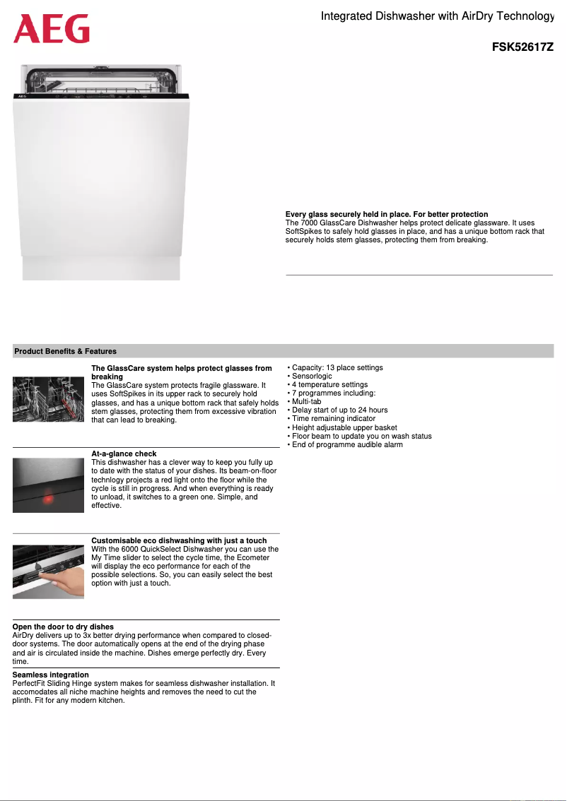 Page n°1 - Fiche technique AEG FSK52617Z