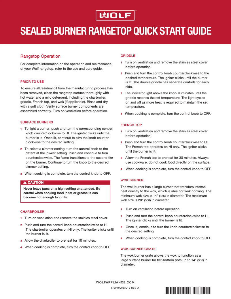 Page 1 de la notice Guide de démarrage rapide Wolf SRT304