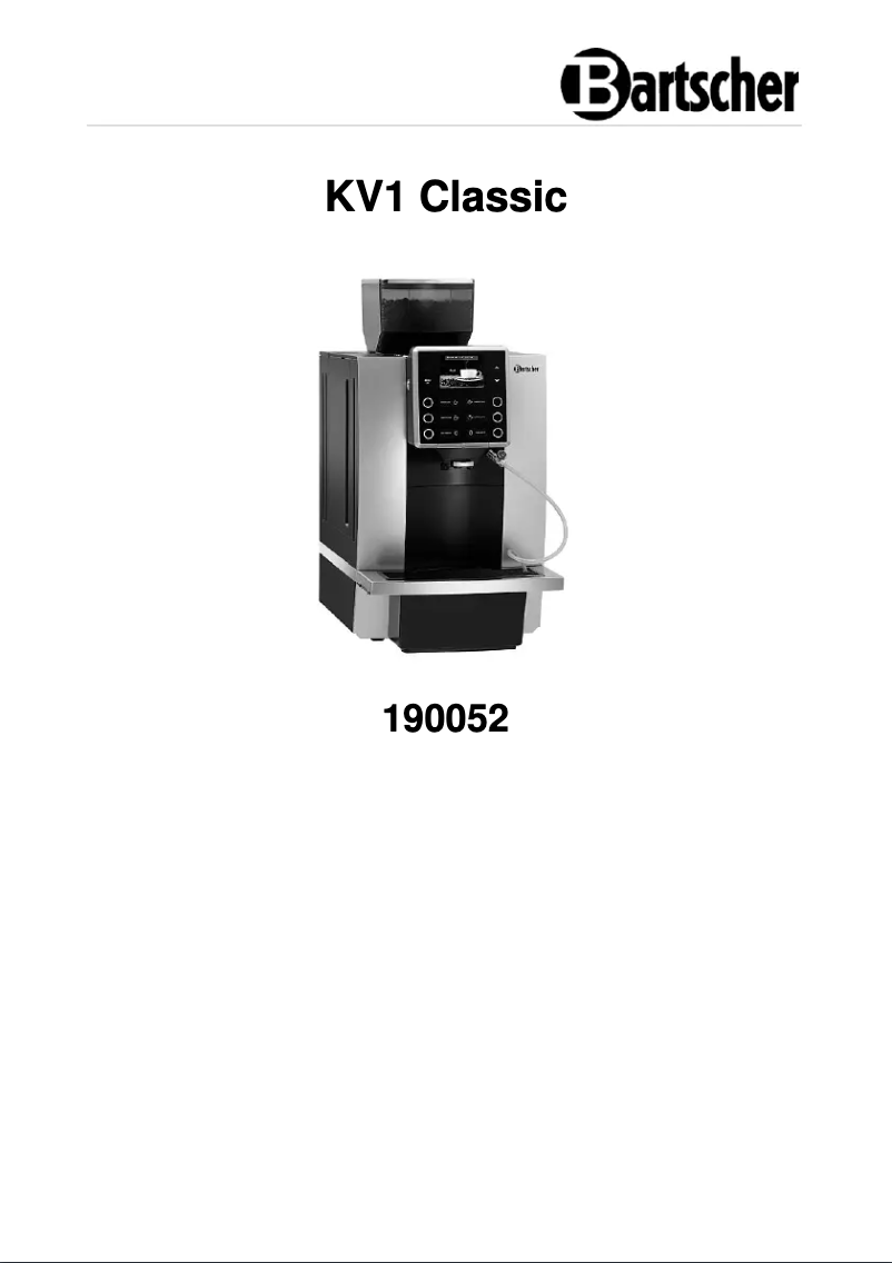 Page 1 de la notice Manuel utilisateur Bartscher KV1 Classic