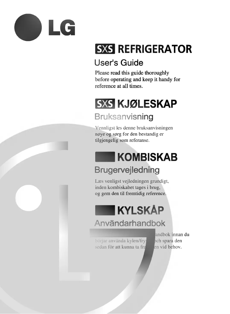 Page 1 de la notice Manuel utilisateur LG GR-L207DVR