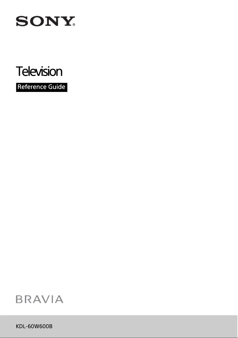 Page 1 de la notice Manuel utilisateur Sony KDL-60W600B