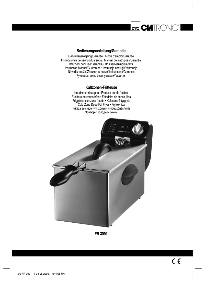 Page 1 de la notice Manuel utilisateur Clatronic FR 3091