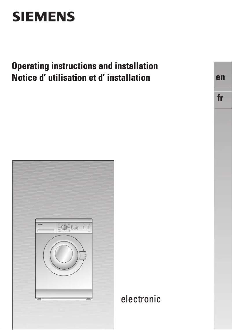Page 1 de la notice Manuel utilisateur Siemens WXB1060