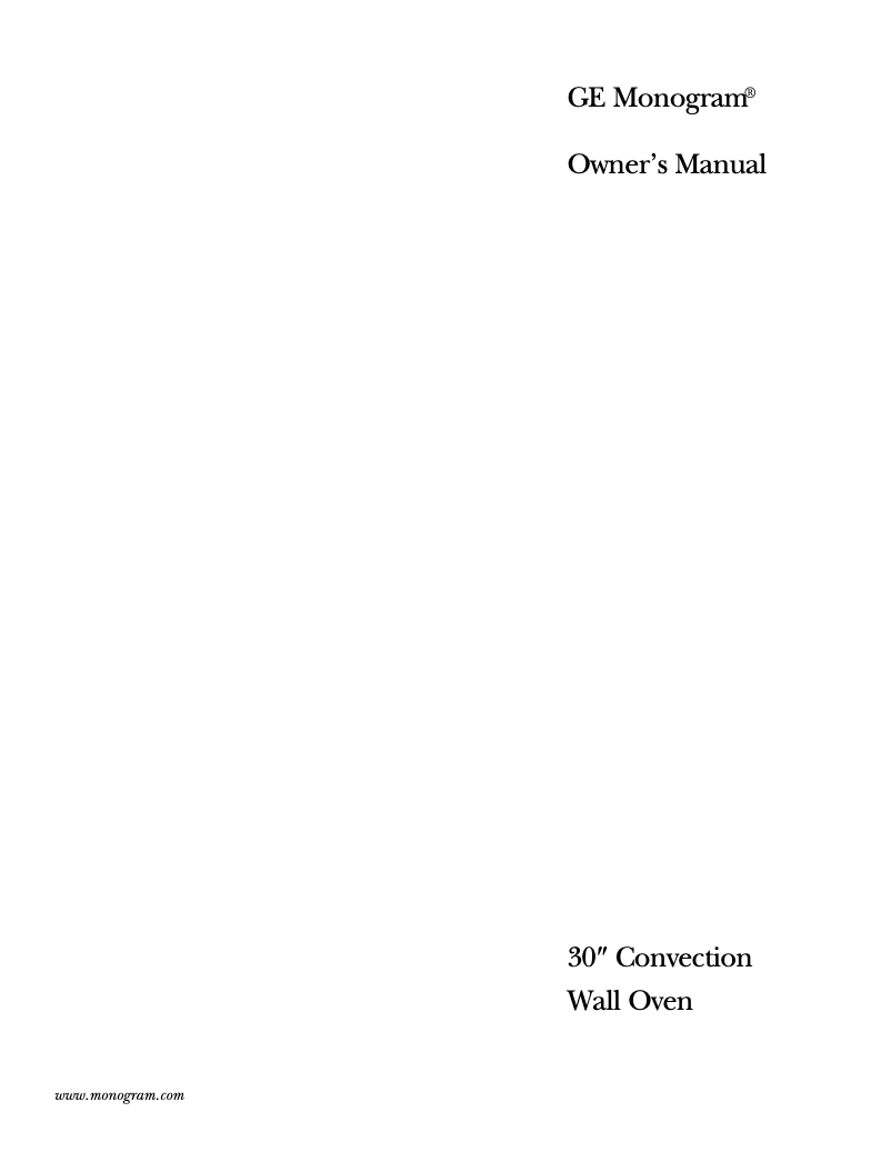Page n°1 - Manuel d'utilisation et d'entretien GE ZET737WDWW