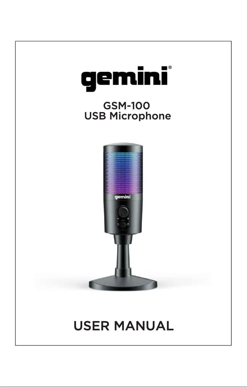Page 1 de la notice Manuel utilisateur Gemini GSM-100