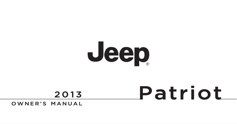 Page n°1 - Manuel utilisateur Jeep Patriot (2013)