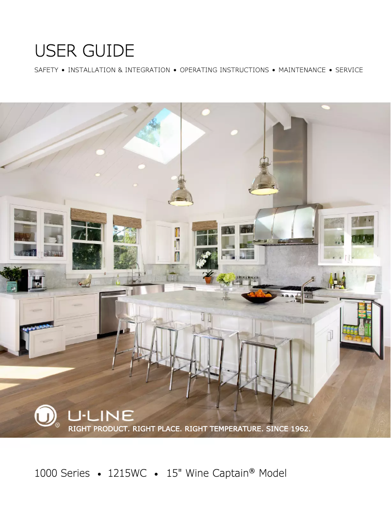 Page n°1 - Manuel utilisateur U-Line Wine Captain U-1215WCS-00A
