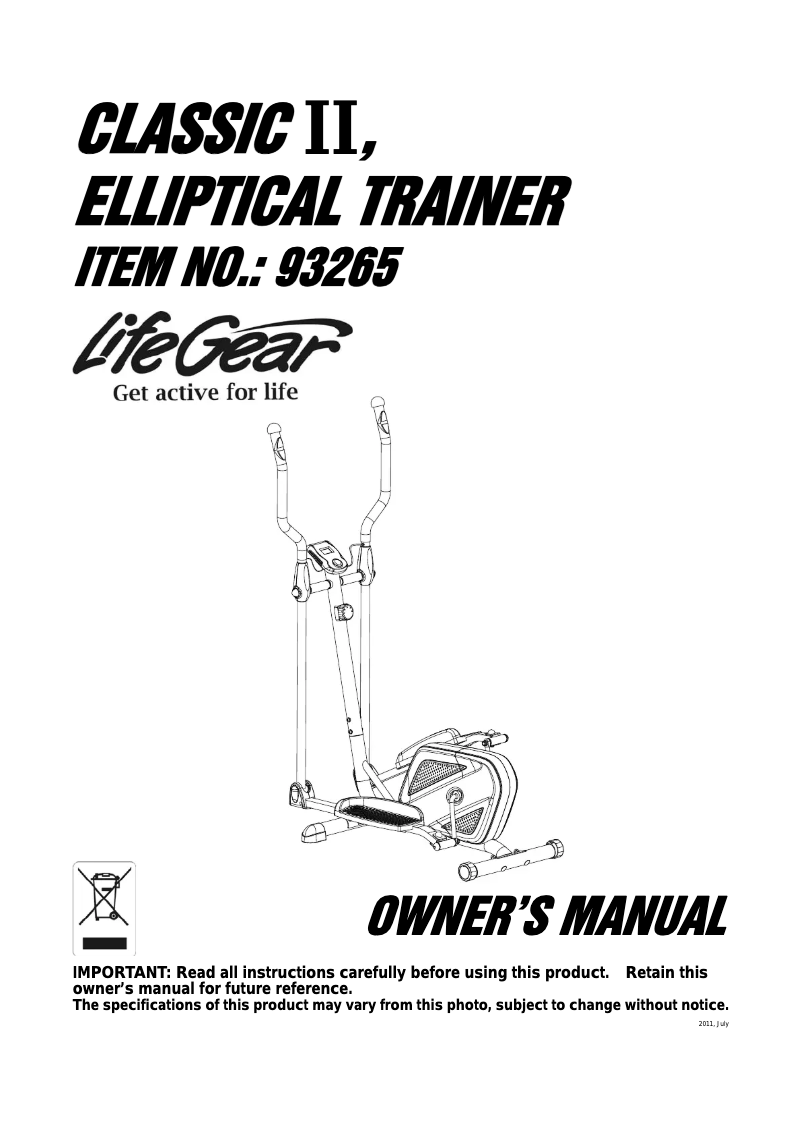 Image de la première page du manuel de l'appareil Classic II 93265