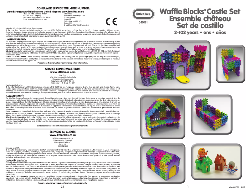 Page n°1 - Manuel utilisateur Little Tikes Waffle Blocks Castle